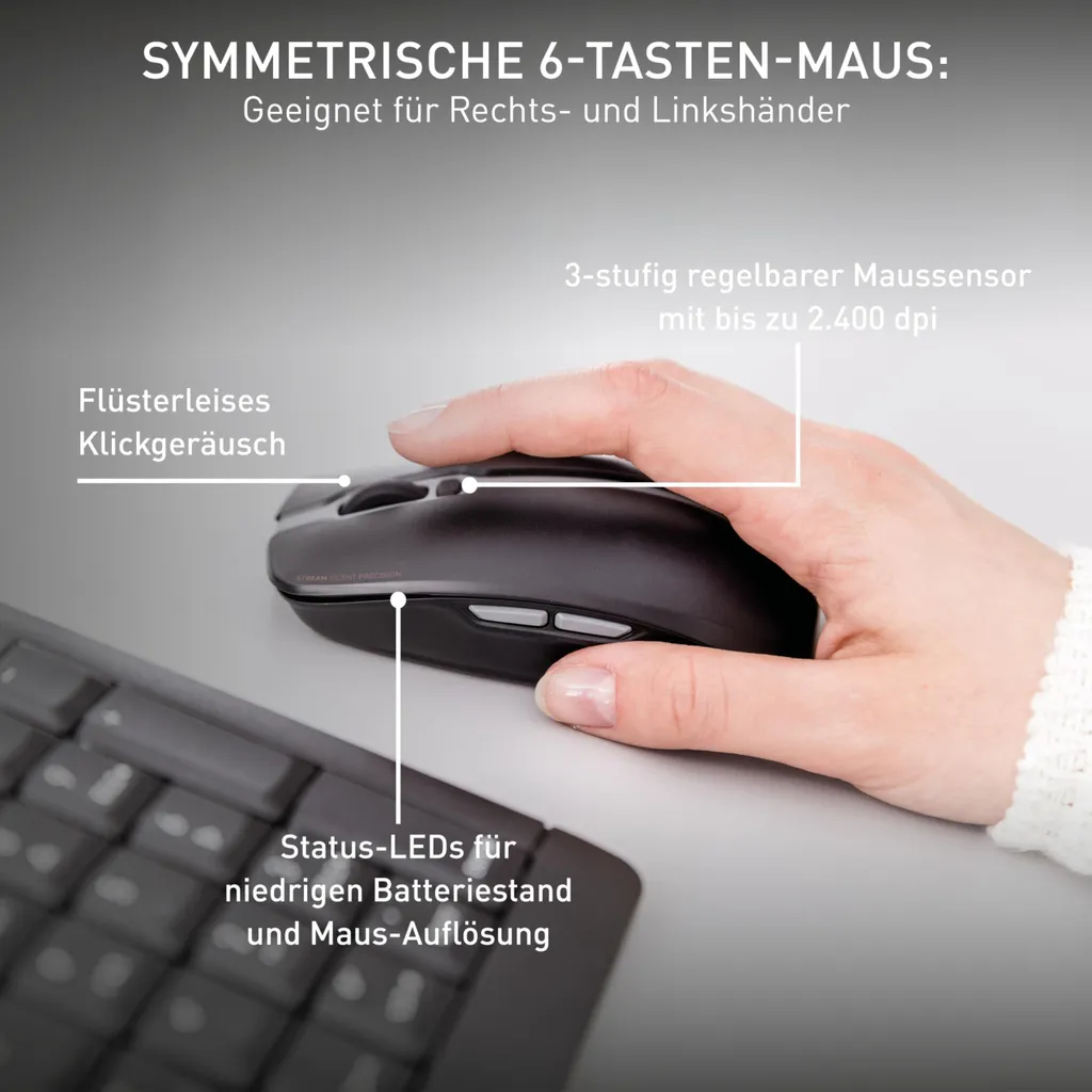 Pack Clavier et Souris Sans Fil Cherry Stream Desktop Format Large - 5