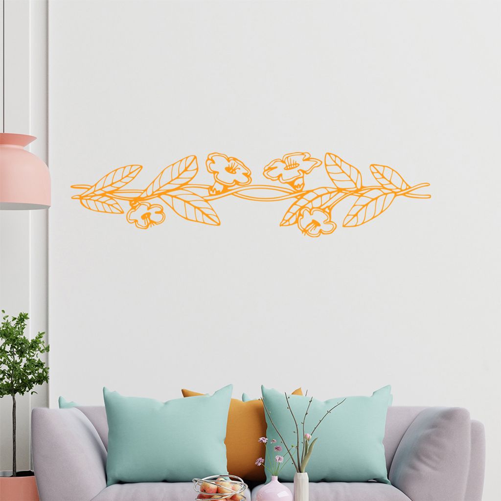 Blumen - Ranken Wandtattoo in 6 Größen - Wandaufkleber Wall Sticker - Dekoration, Küche, Wohnzimmer, Schlafzimmer, Badezimmer