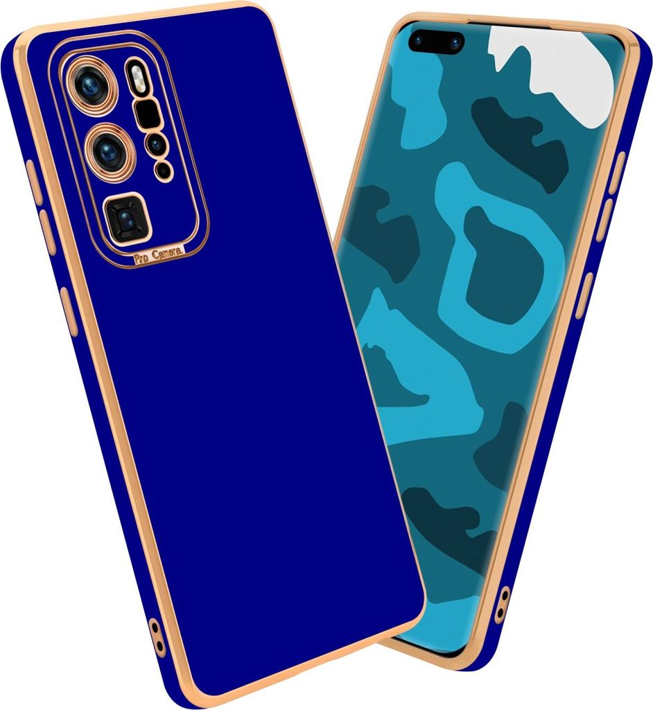 Cadorabo Hülle für Huawei P40 PRO / P40 PRO+ Schutz Hülle in Blau Etui Handyhülle Cover Case TPU Kameraschutz