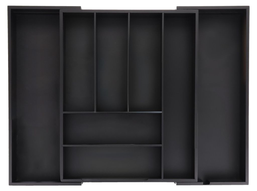 Relaxdays Besteckkasten ausziehbar, Bambus, HBT 6,5 x 35-58 Produktbild 