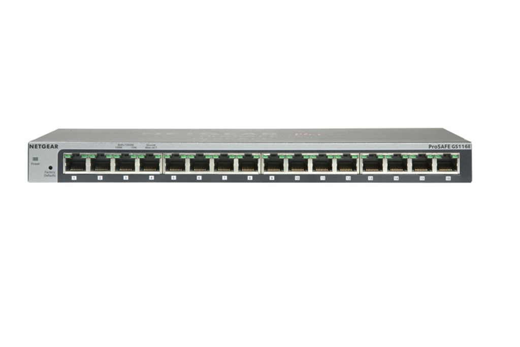 A network switch is shown against a white background.