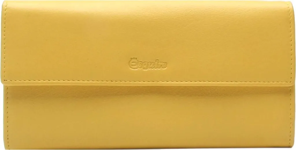 Esquire Portafoglio Viktoria Giallo Pelle Donna - RFID e Ampio Spazio