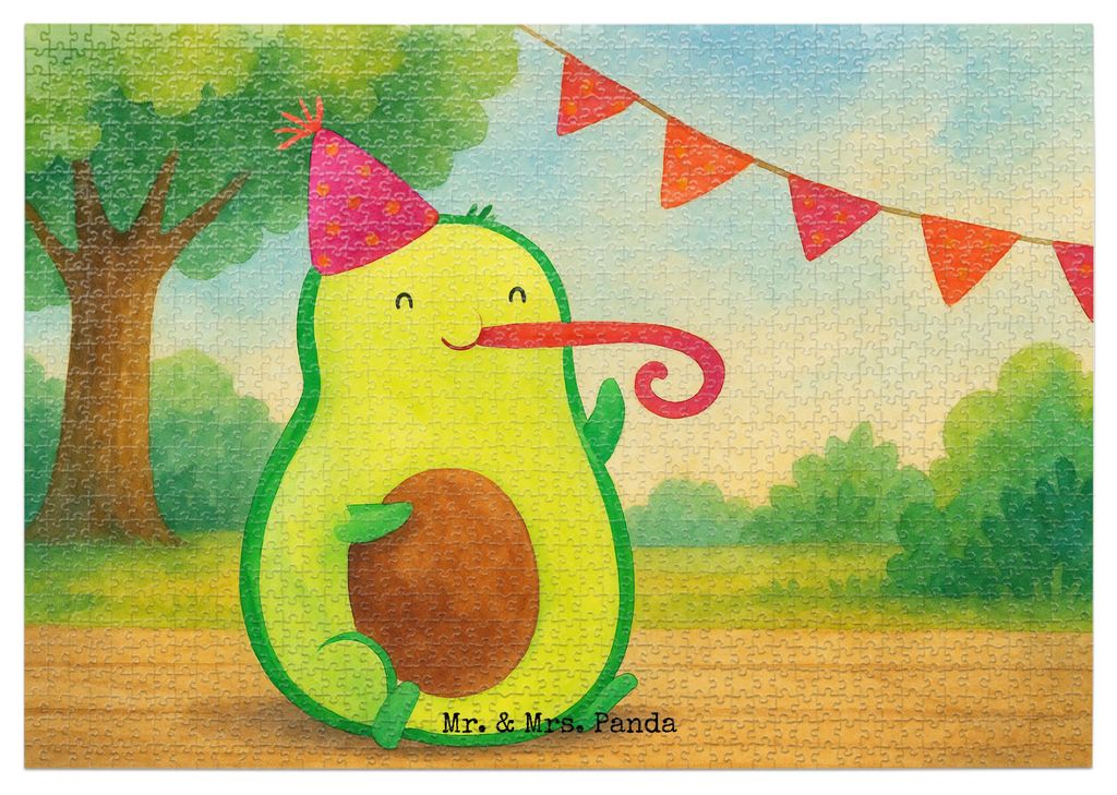 Mr. & Mrs. Panda Puzzle Avocado Geburtstag Design 1500 Teile - Weiß - Geschenk, 500, 1000, Feier, 2000, Puzzlespiel, Überraschung, 300, Party, Fr...