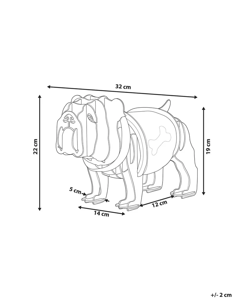 Lampe de table décorative chien bois blanc pour bureau et petit espace