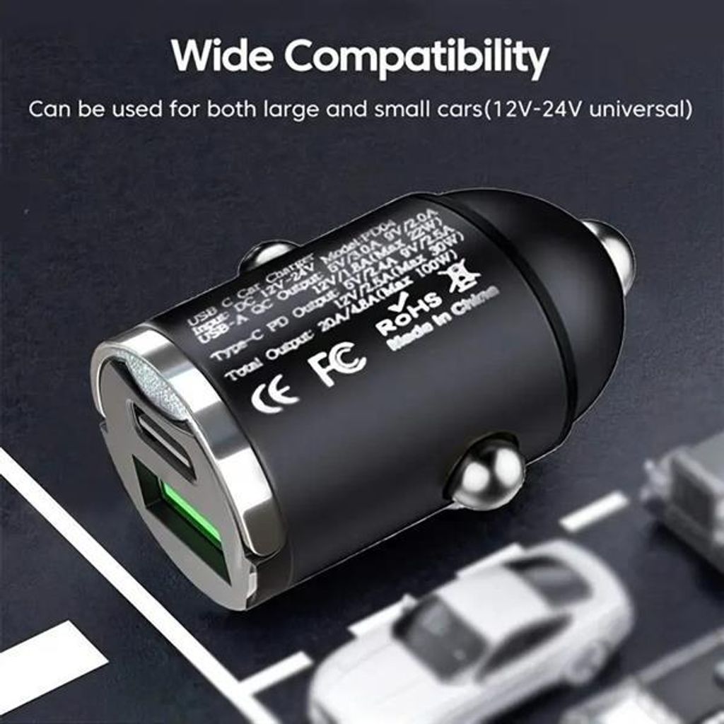 KFZ Zigarettenanzünder Adapter – 100W – USB-C & USB 3.0 Schnellladegerät – PD Charger für iPhone 15/16, Samsung, Xiaomi – Aurum Auto-Lad...