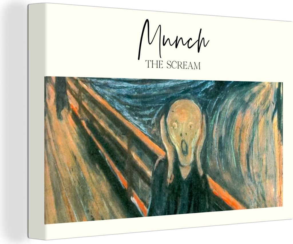 OneMillionCanvasses - Leinwandbilder - 150x100 cm, Der Schrei - Munch - Alte Meister, Wandbilder Kunstdruck Wanddekoration - Foto auf Leinwand - ...