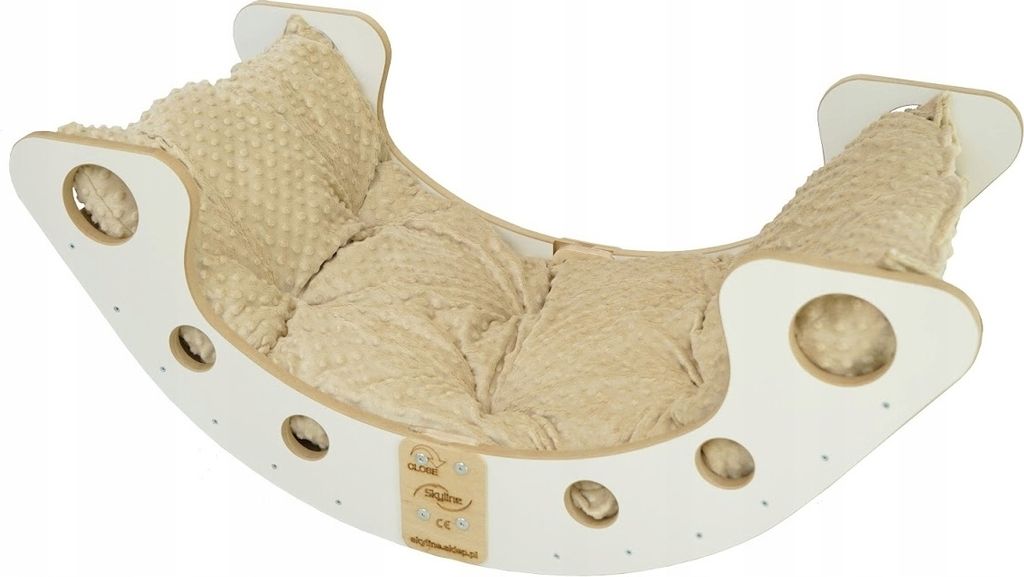 Skyline Kletterbogen Klettergerüste Kletterdreieck Baby Kletterwippe Holzbogen für Kinder Montessori Lack Klappbar Weiß, mod.B, 100x50x43cm, Beige