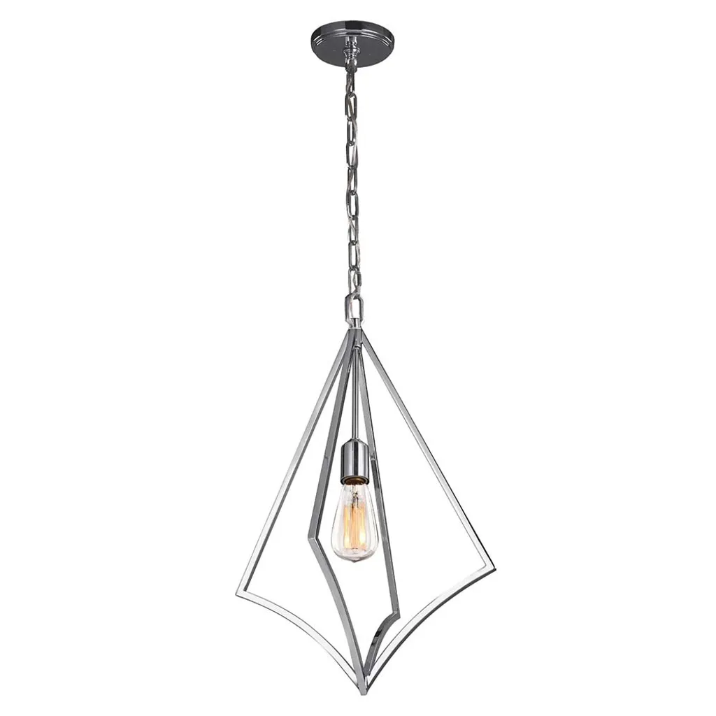 Grande suspension Nico pour entrée et salon design en chrome et métal