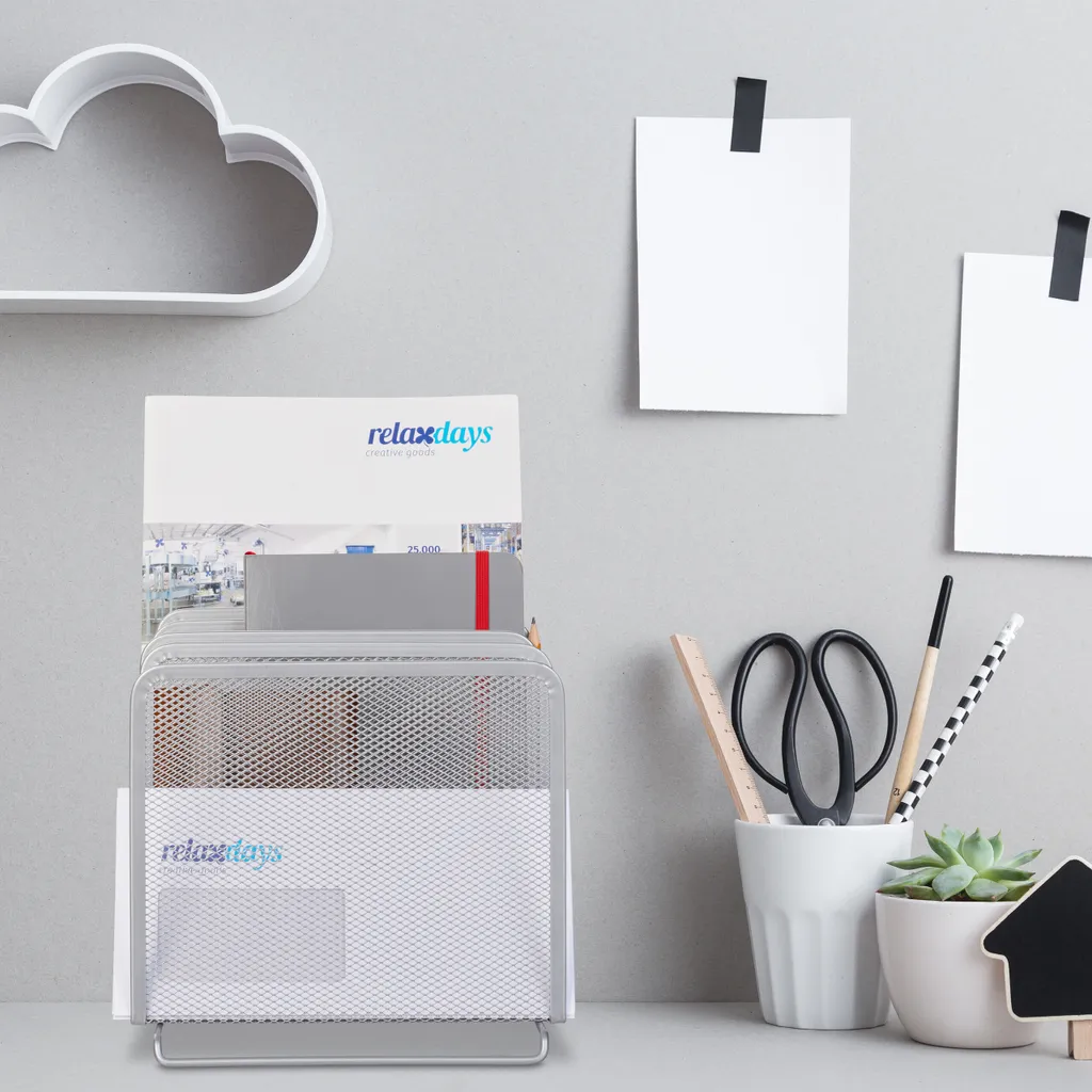 Relaxdays 4 x collecteurs de catalogues avec 5 compartiments de rangement