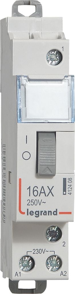 Legrand 412408 CX3 Fernschalter 1-polig 16A 250VAC mechan. AC 230V 1Schliesser