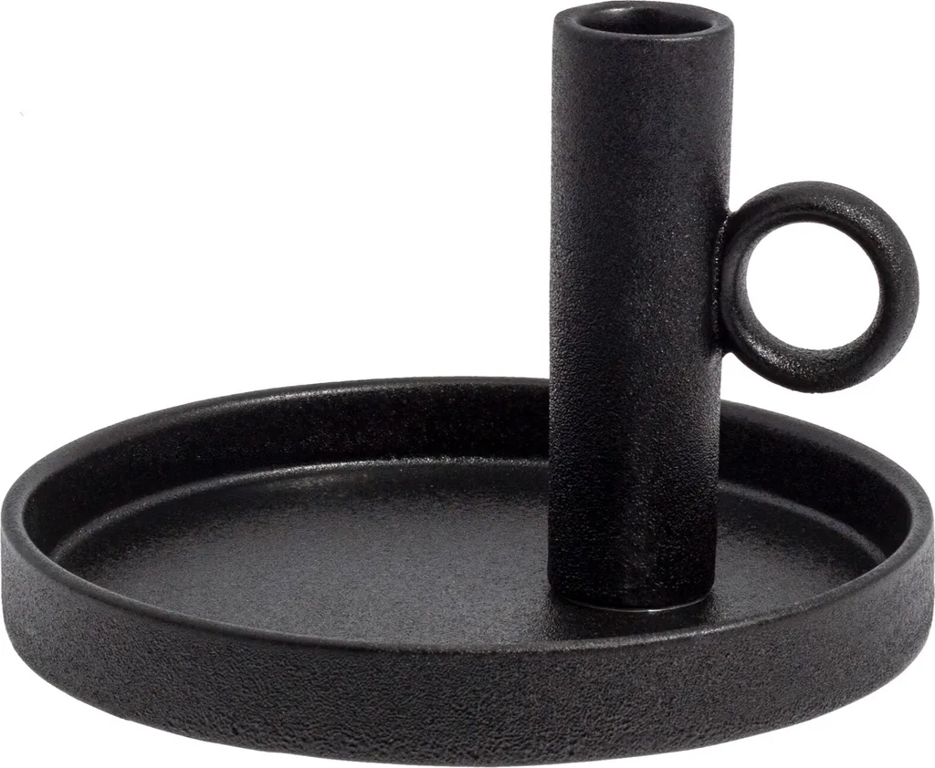 Bougeoir LINDE noir Storefactory pour décoration de table et salon Ø16 cm