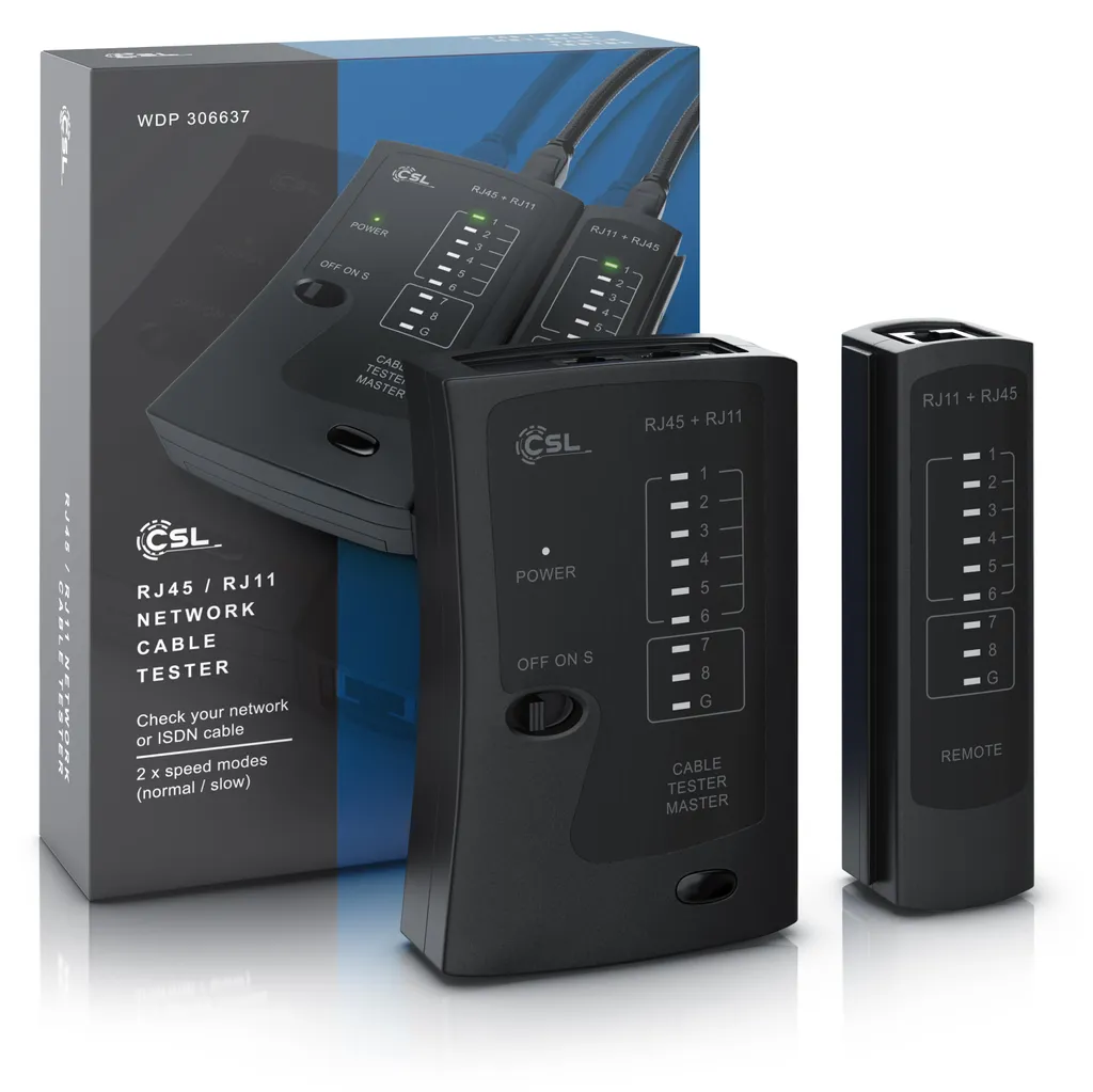 Tester LAN RJ45 Professionale CSL | Verifica Cavi Rete e Telefono - 7