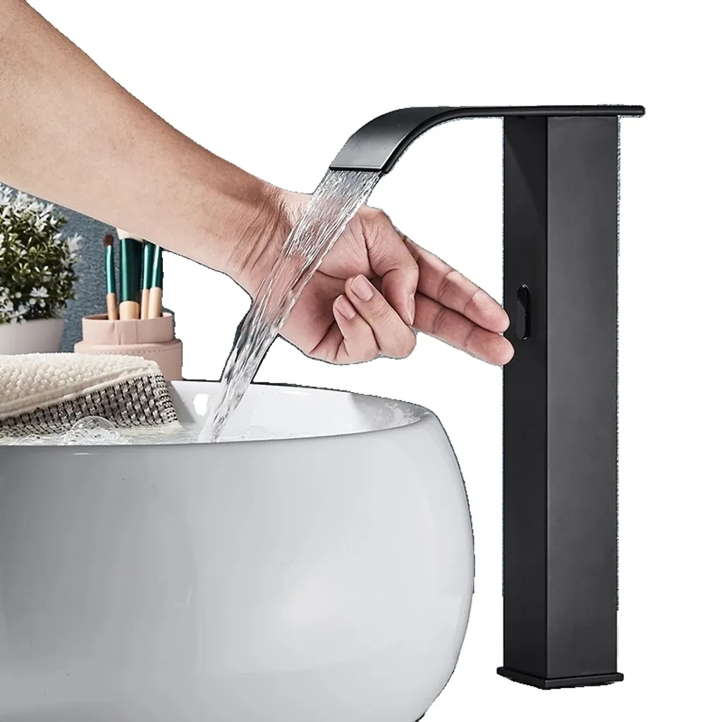 Mitigeur de lavabo intelligent noir brillant en laiton robuste - Modèle B20