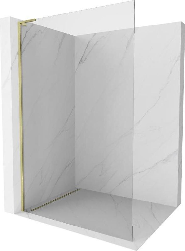 Mexen Kioto L Duschwand Walk-in 105 x 200 cm, transparent, gebürstetes Gold - 800-105-103-55-00