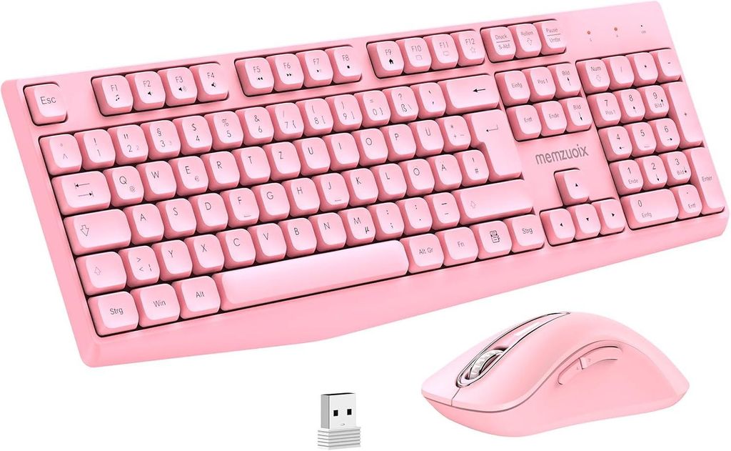 QWERTZ Kabelloses Tastatur Maus Set, Full Size 105-Tasten Produktbild 