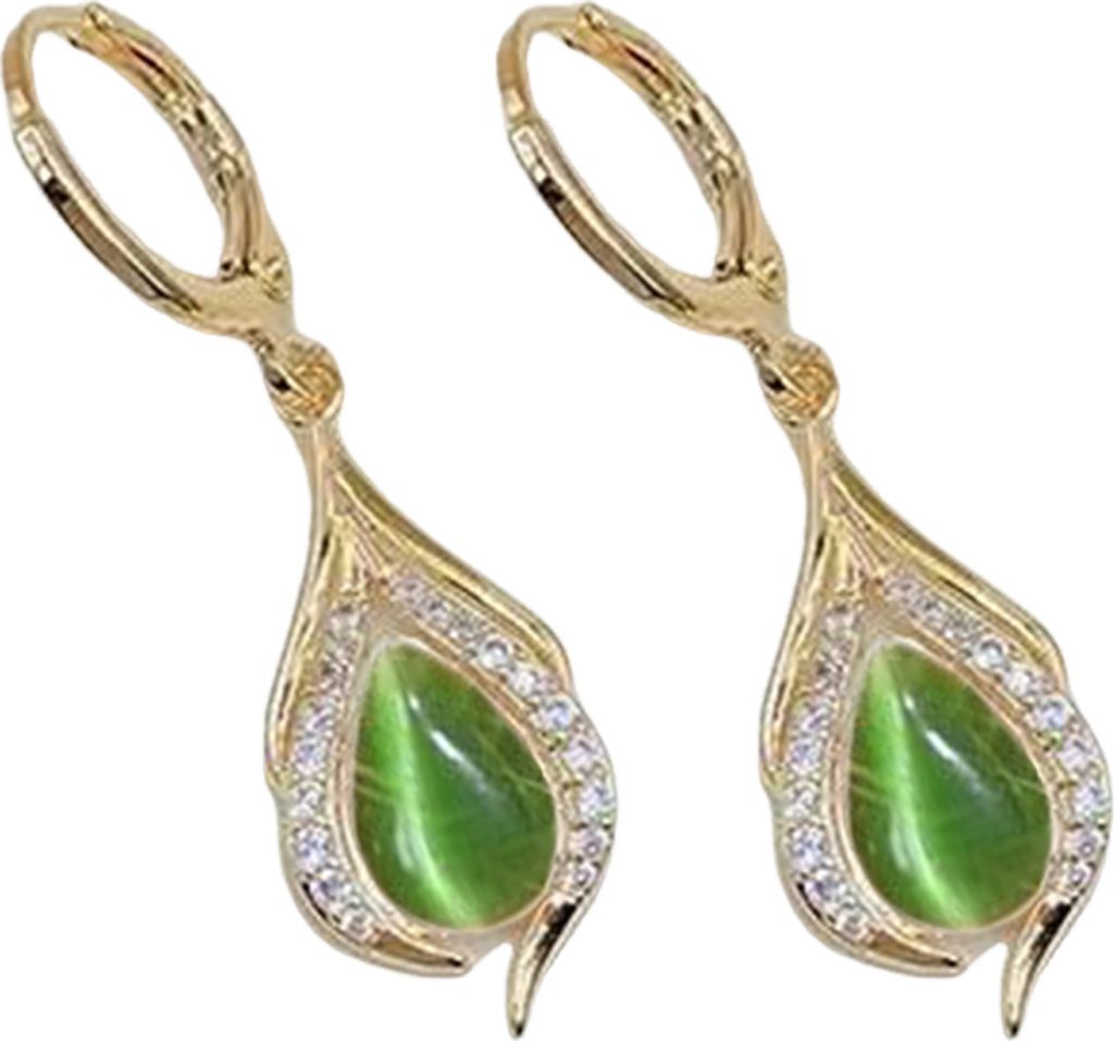 1 Paar Hängende Ohrringe für Frauen, Kunstopal, Strass-Dekor, Engel, Tränen, Wassertropfen, Form, Abschlussball, Party, baumelnde Ohrringe, Brau...