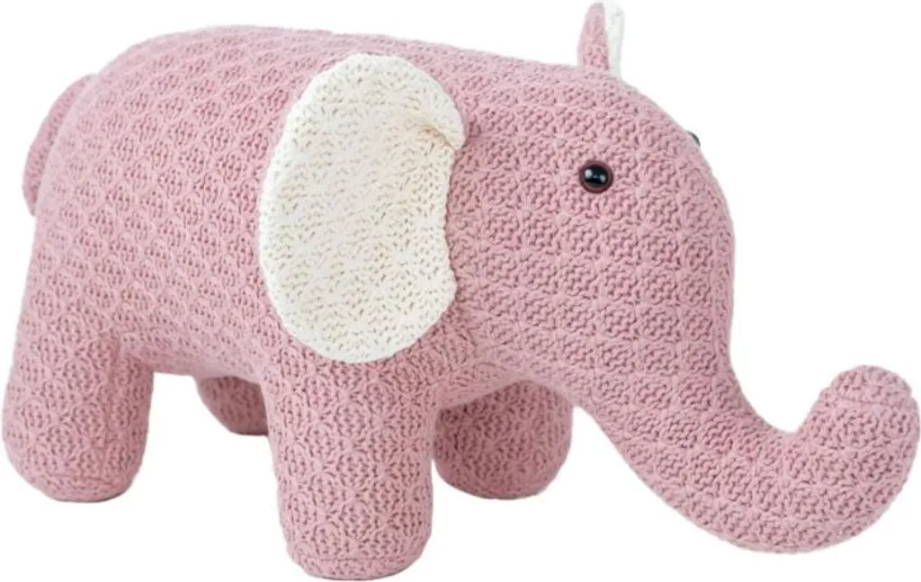 Grand Doudou Éléphant Blanc en Crochet Amigurumi pour Chambre d'Enfant