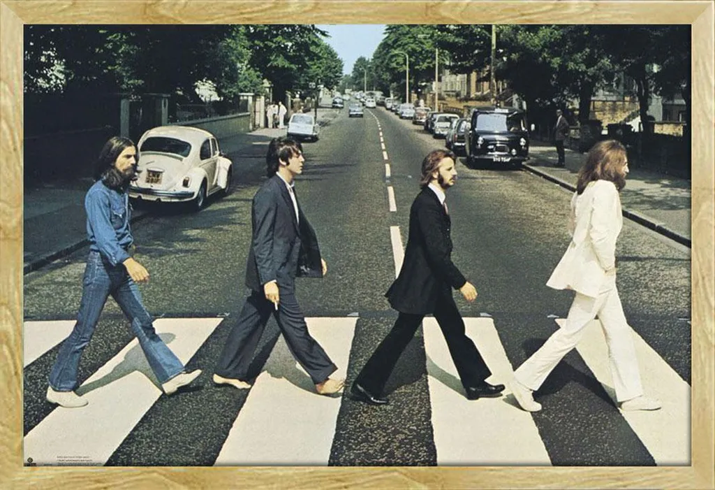 Affiche Beatles Abbey Road avec Cadre Amovible Shinsuke Vitre Acrylique
