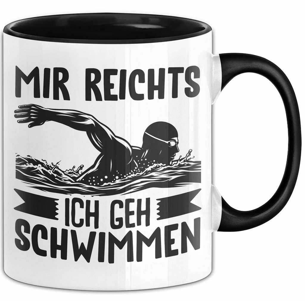 Mir Reichts Ich Geh Schwimmen Tasse Geschenk Für Schwimmer Kaffee-Becher (Schwarz)