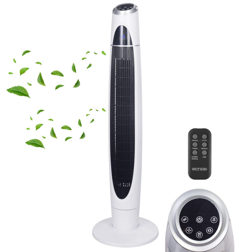 Echos Turmventilator Ventilator sehr leise | 8h Timer | Produktbild 