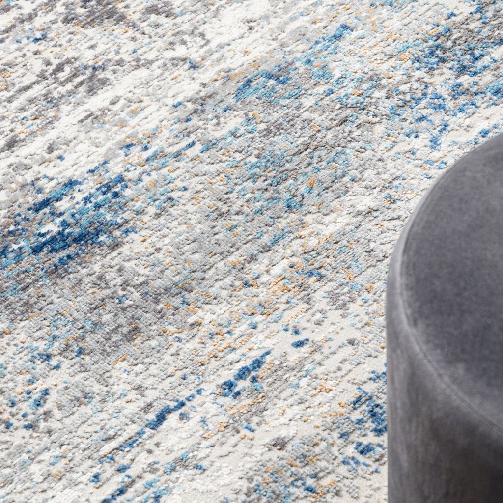 Teppichläufer 100 x 300 cm Grau Blau 3 Modern Läufer für Produktbild 2