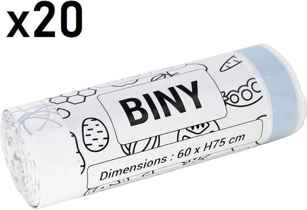 20 sacs poubelles résistants 30l/50l - Kitchen Move - BINY Image du produit 