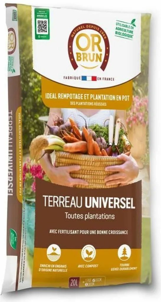 Terreau universel riche en nutriments 20 L GOLDBROWN - Croissance forte