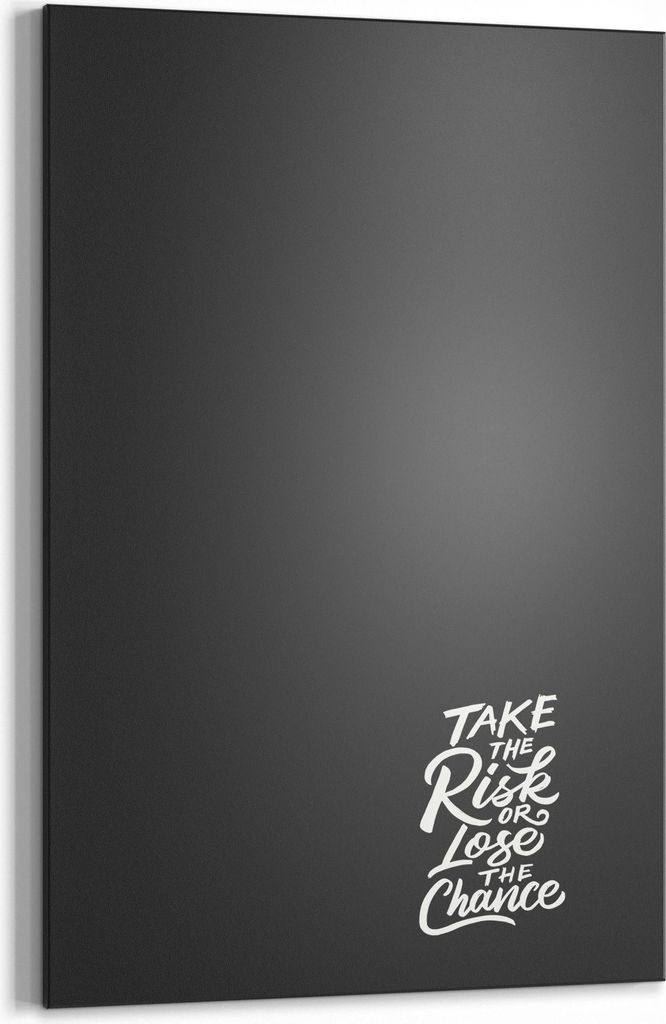 DEQORI Kreidetafel 60x90 cm 'Geh das Risiko ein' Tafel Wandtafel Schreibtafel