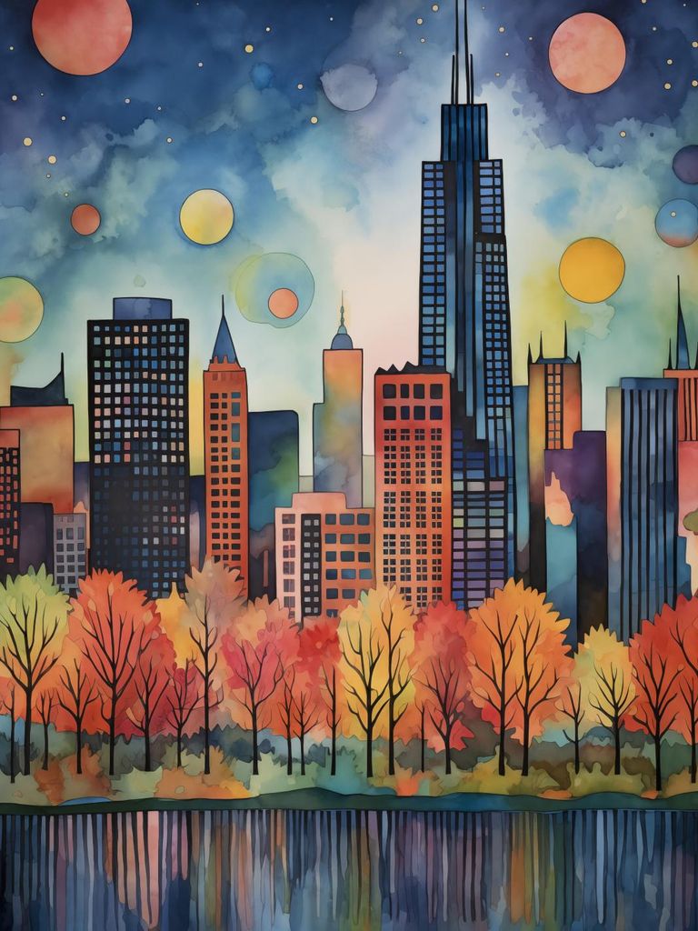 Plakat 15x20cm Panorama einer malerischen Stadt