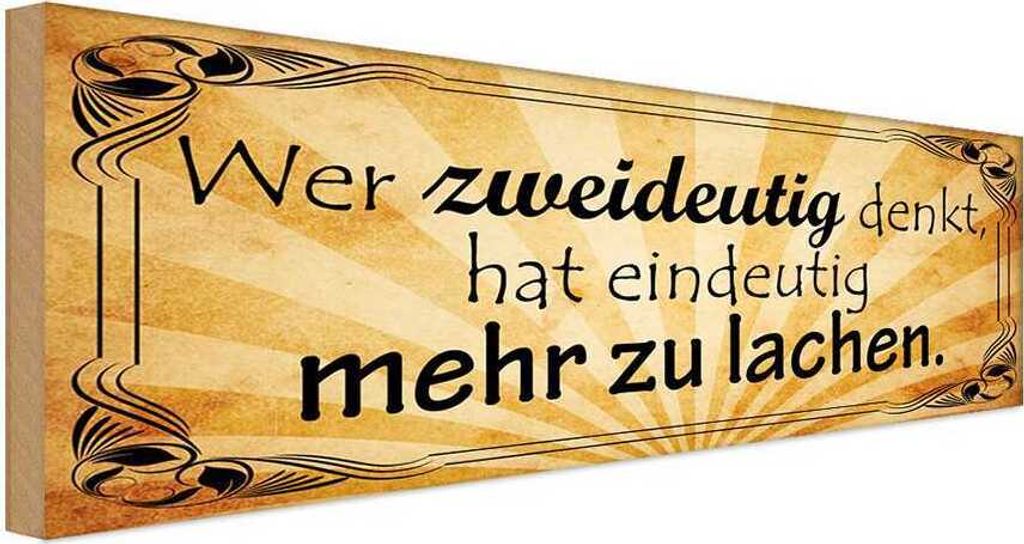vianmo Holzschild 10x27 cm wer zweideutig denkt hat Produktbild 