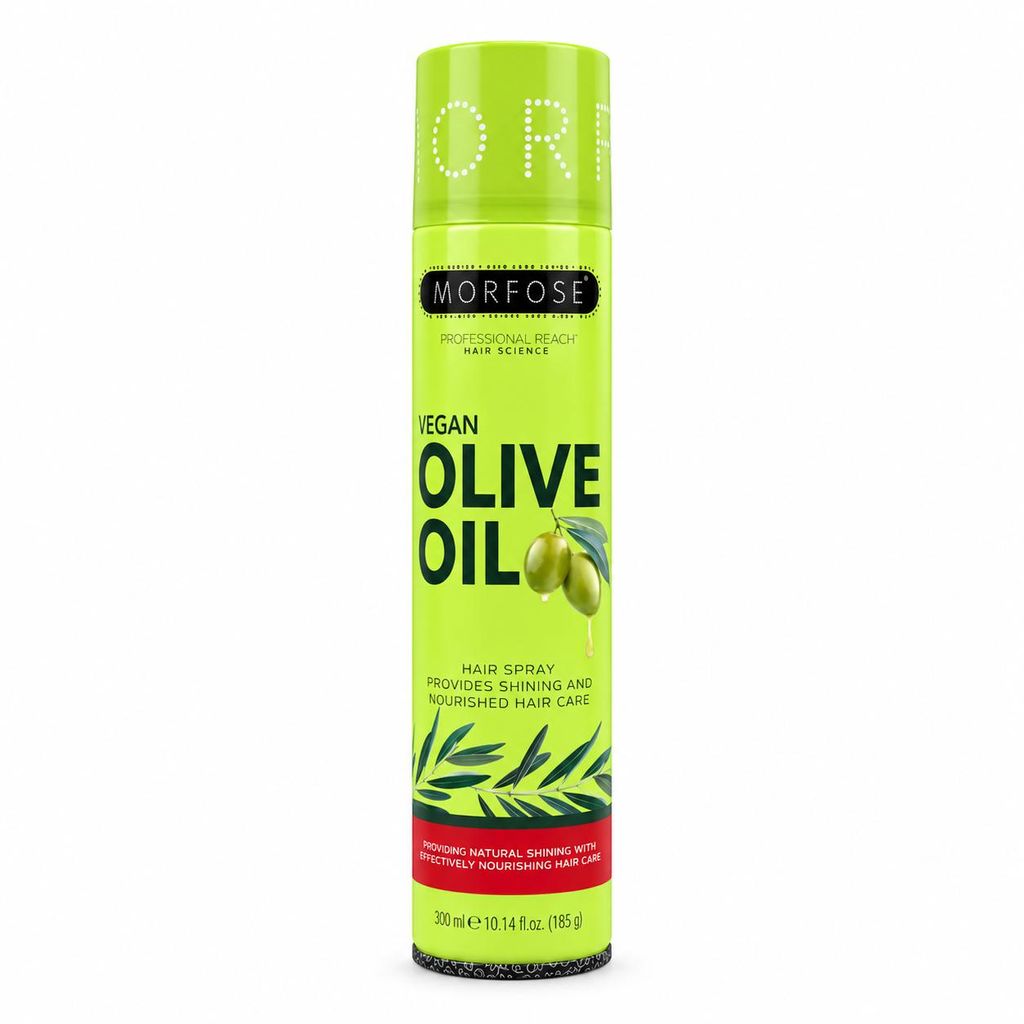 Morfose Vegan Olive Oil Haarspray 300 ml – Styling-Spray Produktbild  KI-generiertes Bild