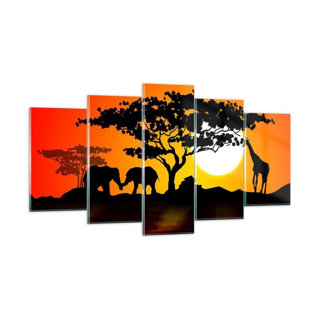 Bilder auf glas - Tiere Safari Savanne Giraffe - 160x85cm - Glasbilder - Wandbilder - Kunstdruck - zum Aufhängen bereit - Wanddekoration aus Glas ...