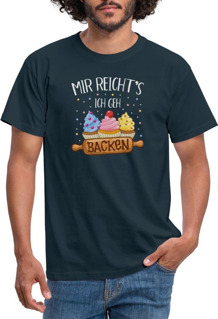 Spreadshirt Bäcker Mir Reichts Ich Geh Backen Lustig Männer T-Shirt, XXL, Navy