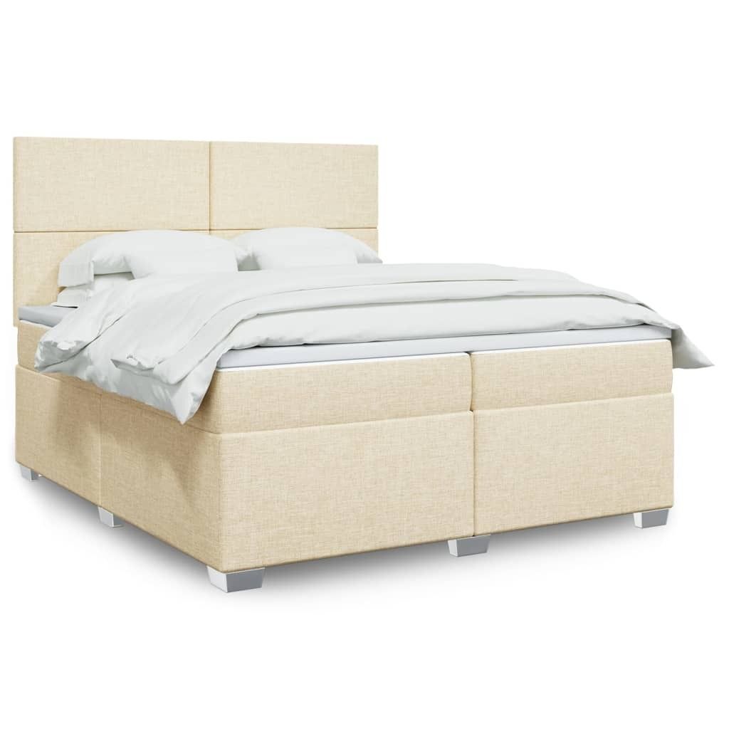 "2026 Promotion" Boxspringbett mit Matratze - Creme 200x200 cm - Stoff - Polsterbett CC15140