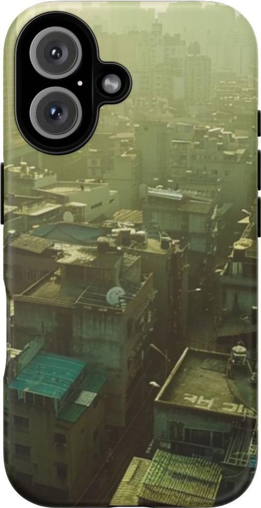 Stadtpanorama mit urbanen Flachdächern – Hülle Kompatibel mit iPhone 16
