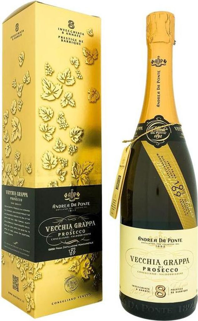 Andrea Da Ponte Vecchia Grappa di Prosecco + Box 700ml 42% Produktbild 