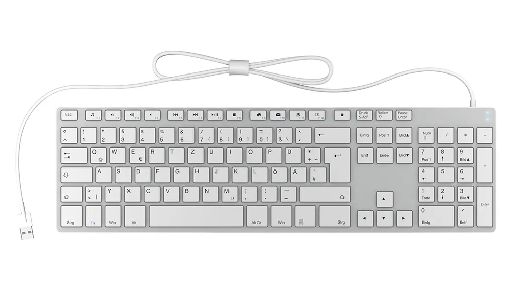 Clavier Bluetooth Keysonic KSK-8022BT DE pour Télétravail et iPad Argent