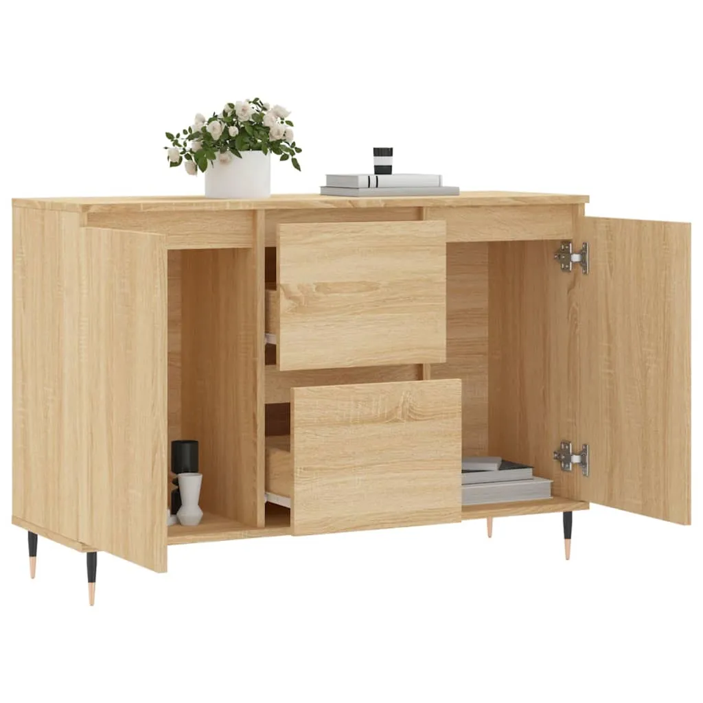 vidaXL Credenza Robusta 104x35x70 cm - Legno Sonoma e Metallo - 12