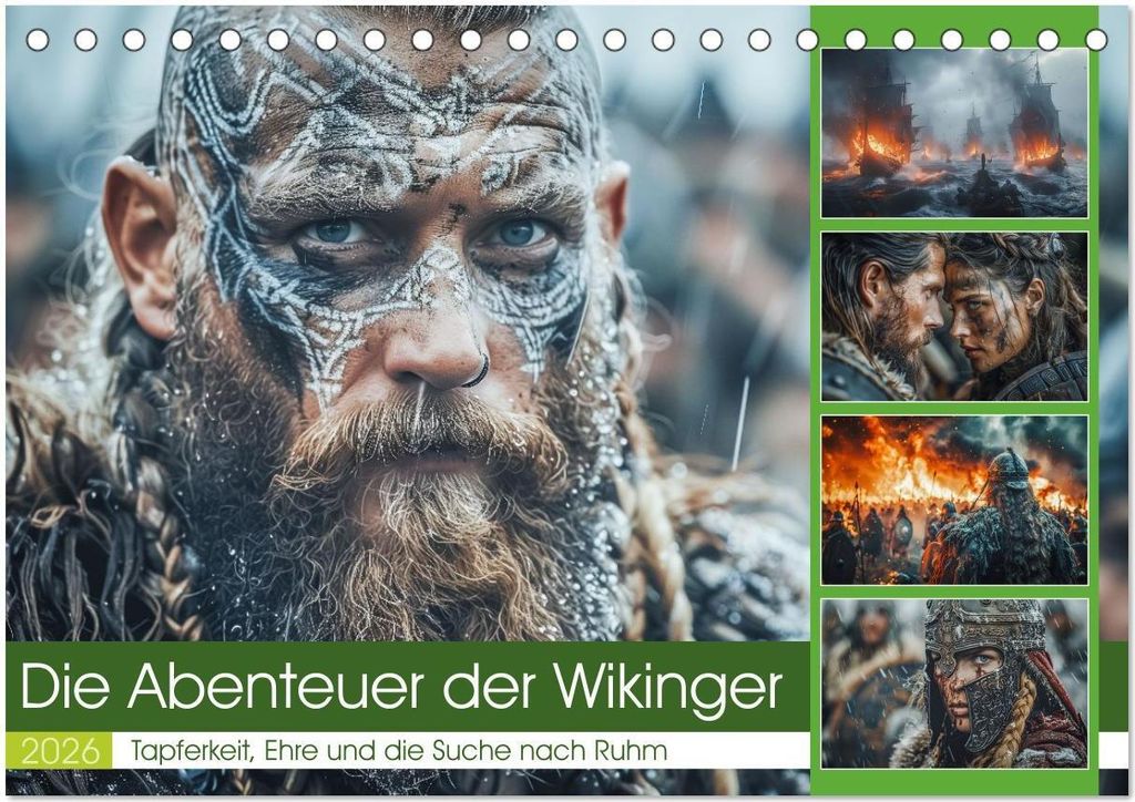 Die Abenteuer der Wikinger (Tischkalender 2026 DIN A5 quer), CALVENDO Monatskalender