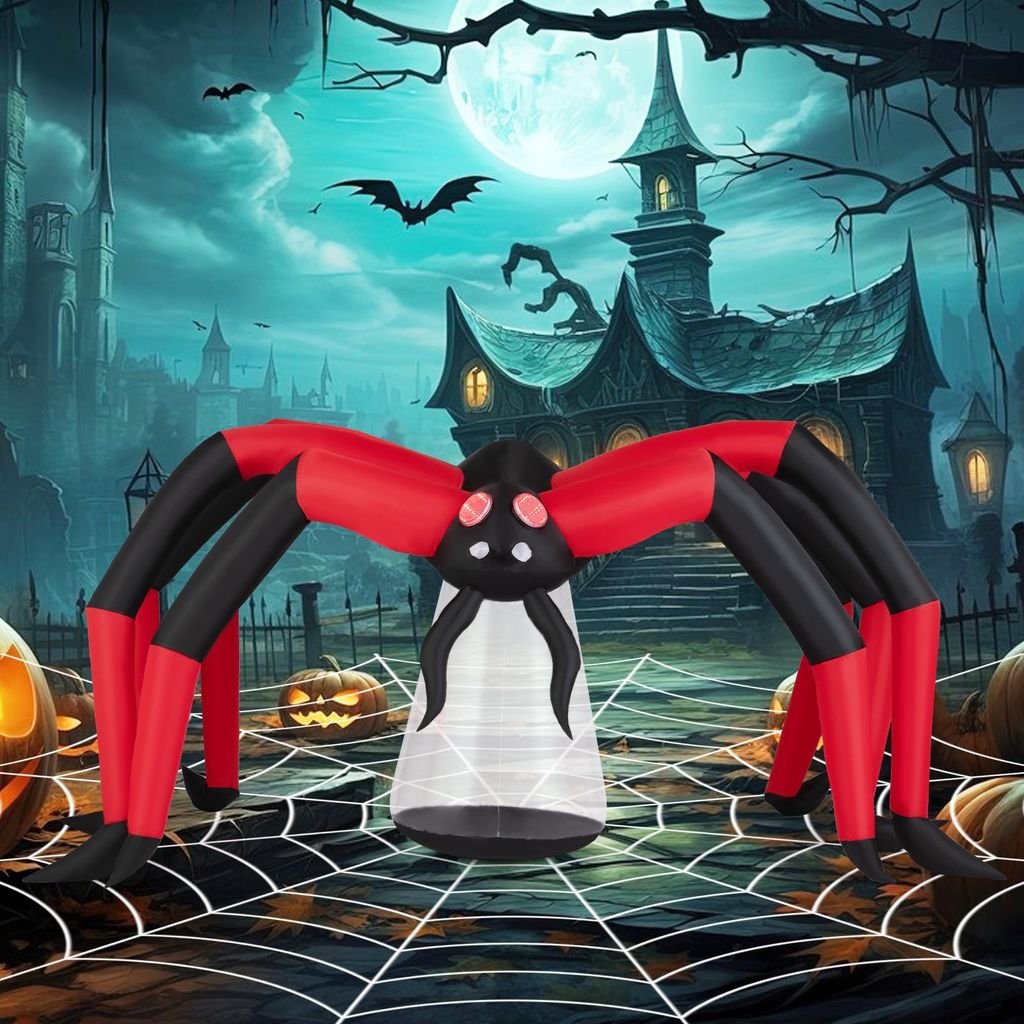 COSTWAY Halloween pavúk samonafukovací, strašidelná Obrázok produktu 