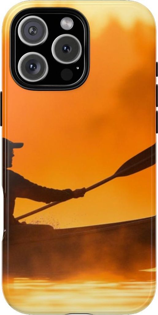 Kanu-Paddler im Sonnenuntergang – Hülle Kompatibel mit iPhone 16 Pro Max