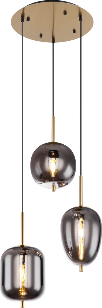 Globo Lighting Lampe à suspendre métal couleur laiton, 3x Image du produit 