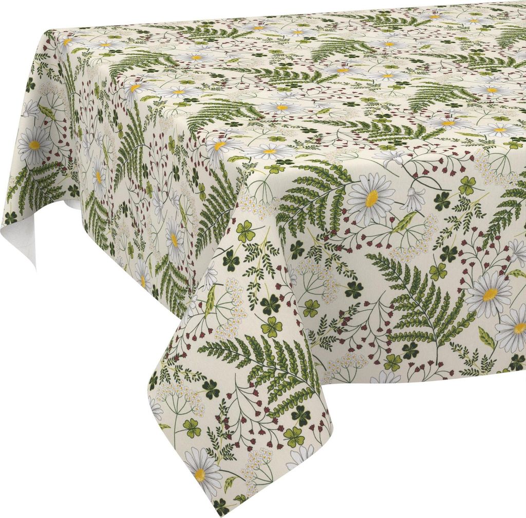 Tischdecke Garten Botanik Grün 180x140cm Schnittkante Wasserabweisend abwaschbar