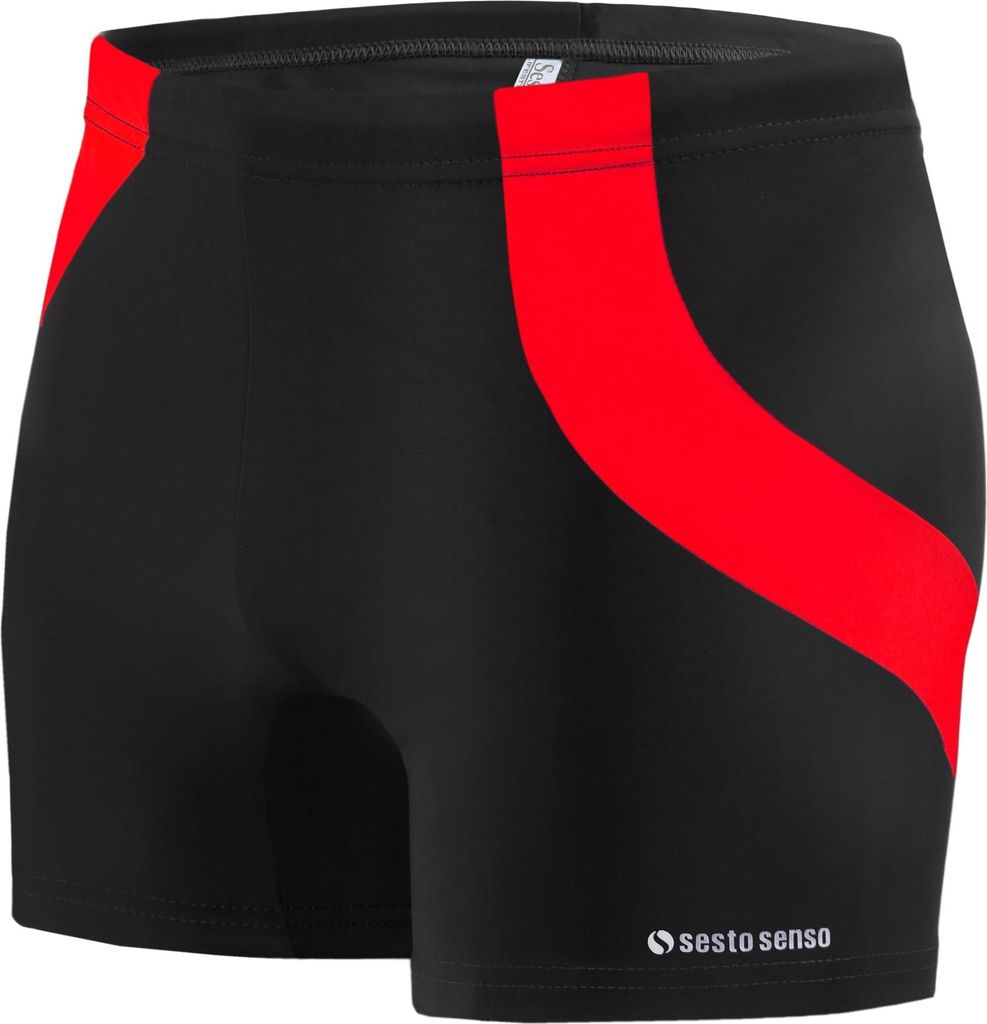 Sesto Senso Herren Badehose Sportlich wasserdicht zum Schwimmen enganliegende Bademode Größe 4XL Schwarz