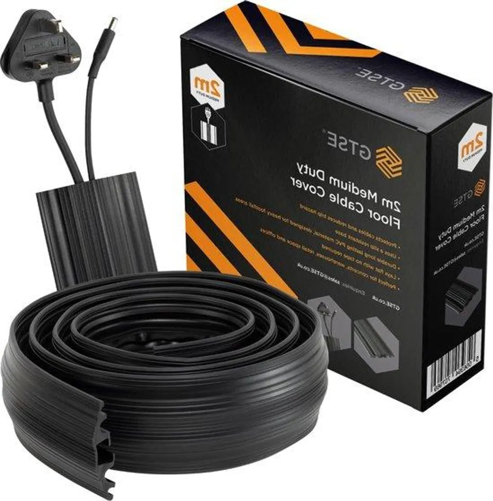 Évitez les chutes avec ce cache-câble de sol 2m noir pour zone passage