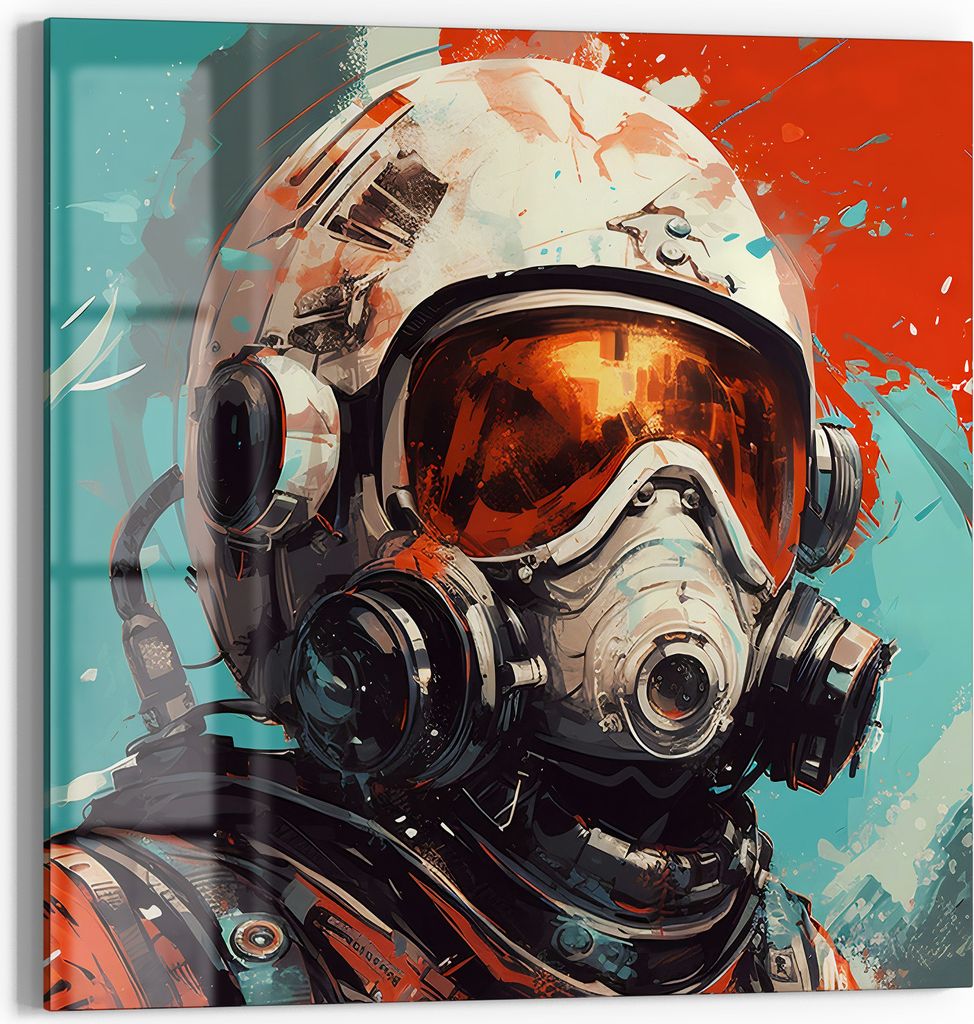 DEQOART Magnettafel Glas 30x30 cm 'Kosmische Reflexion' beschreibbar Whiteboard Küche