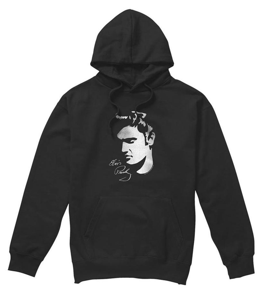 Elvis Presley - "Simple Face" Kapuzenpullover für Herren/Damen Uni TV32800 (L) (Schwarz)