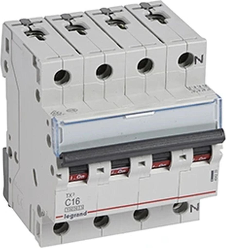 Interruttore LS Legrand, 10 kA, C, 16 A, 3 poli + N, 4 TE, Immagine del prodotto 