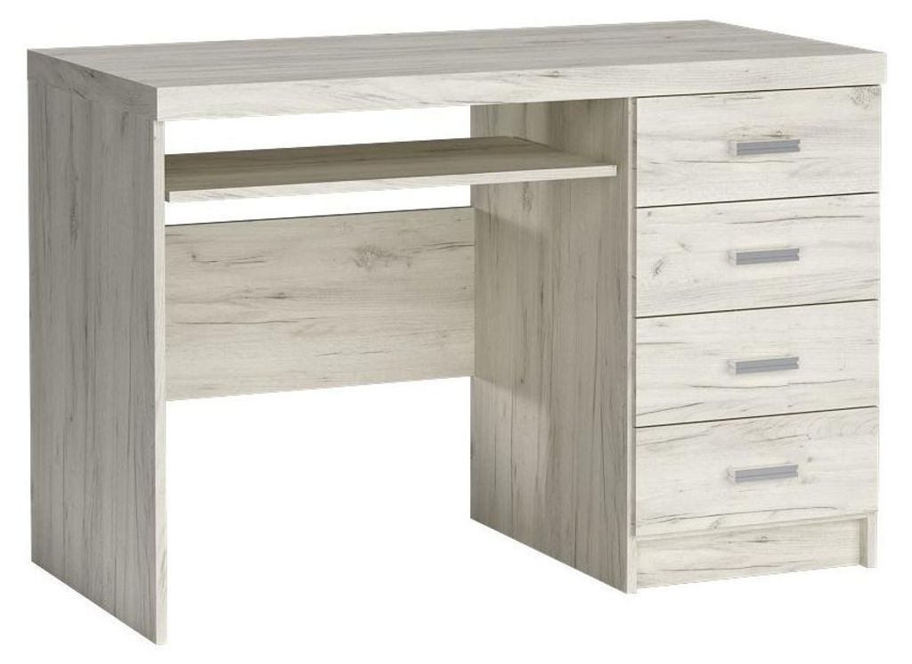 Masseno Schreibtisch ZERI 120x60x81,5 cm Bürotisch Computertisch, Eiche Bianco