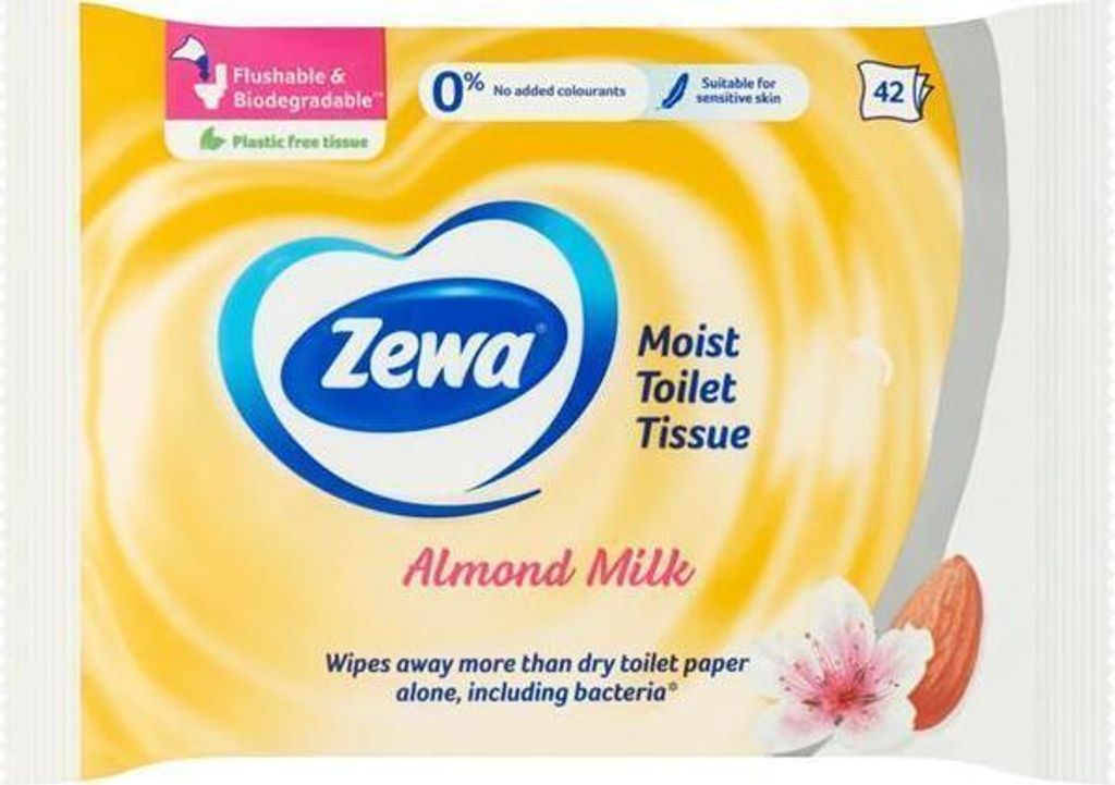 Chusteczki nawilane, 42 sztuki, ZEWA, mleczko migdaowe Zdjęcie produktu 